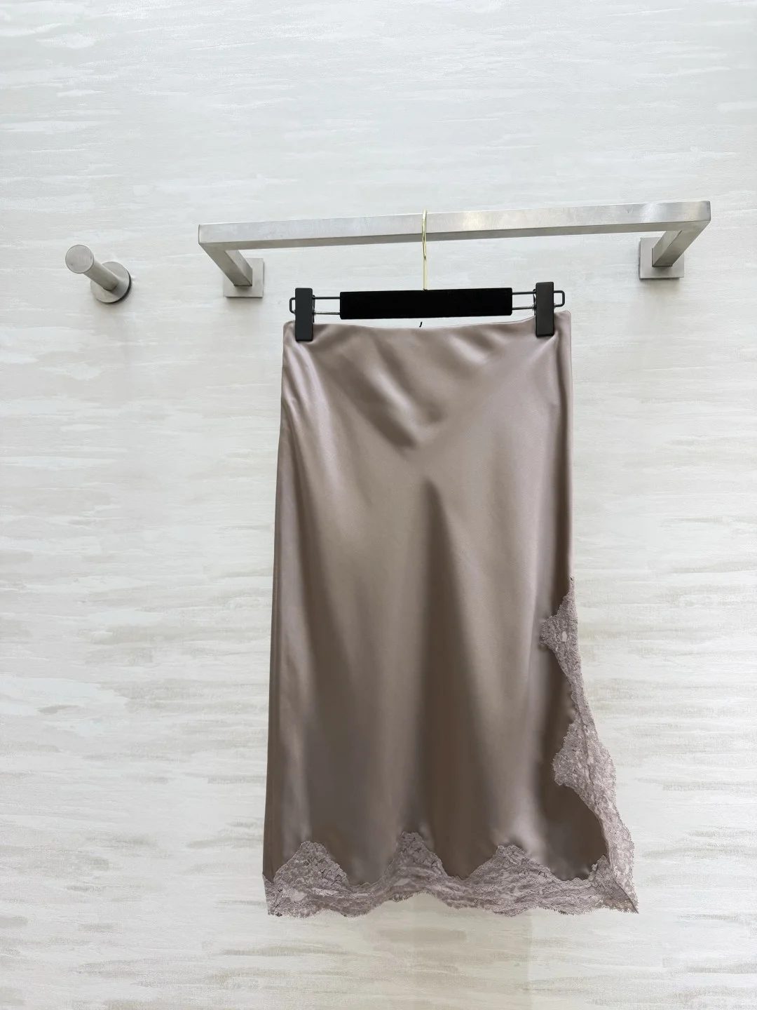 CHANEL Skirts Acetate Satin Taupe-Lavender S_M_L B35202609062619 - Image 4