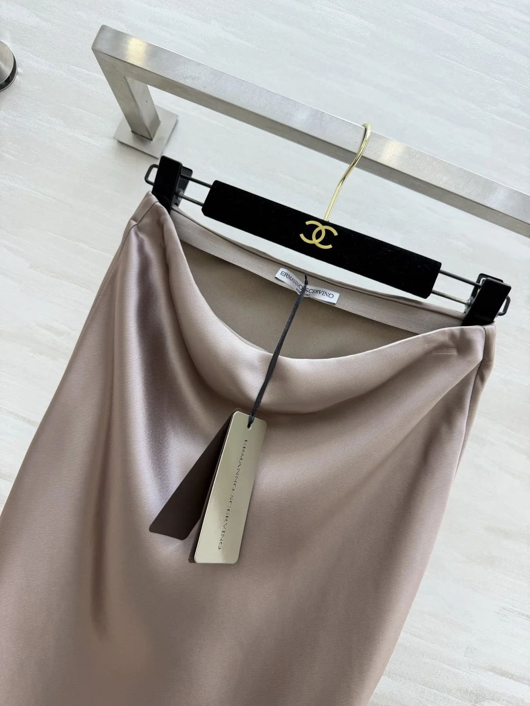 CHANEL Skirts Acetate Satin Taupe-Lavender S_M_L B35202609062619 - Image 6