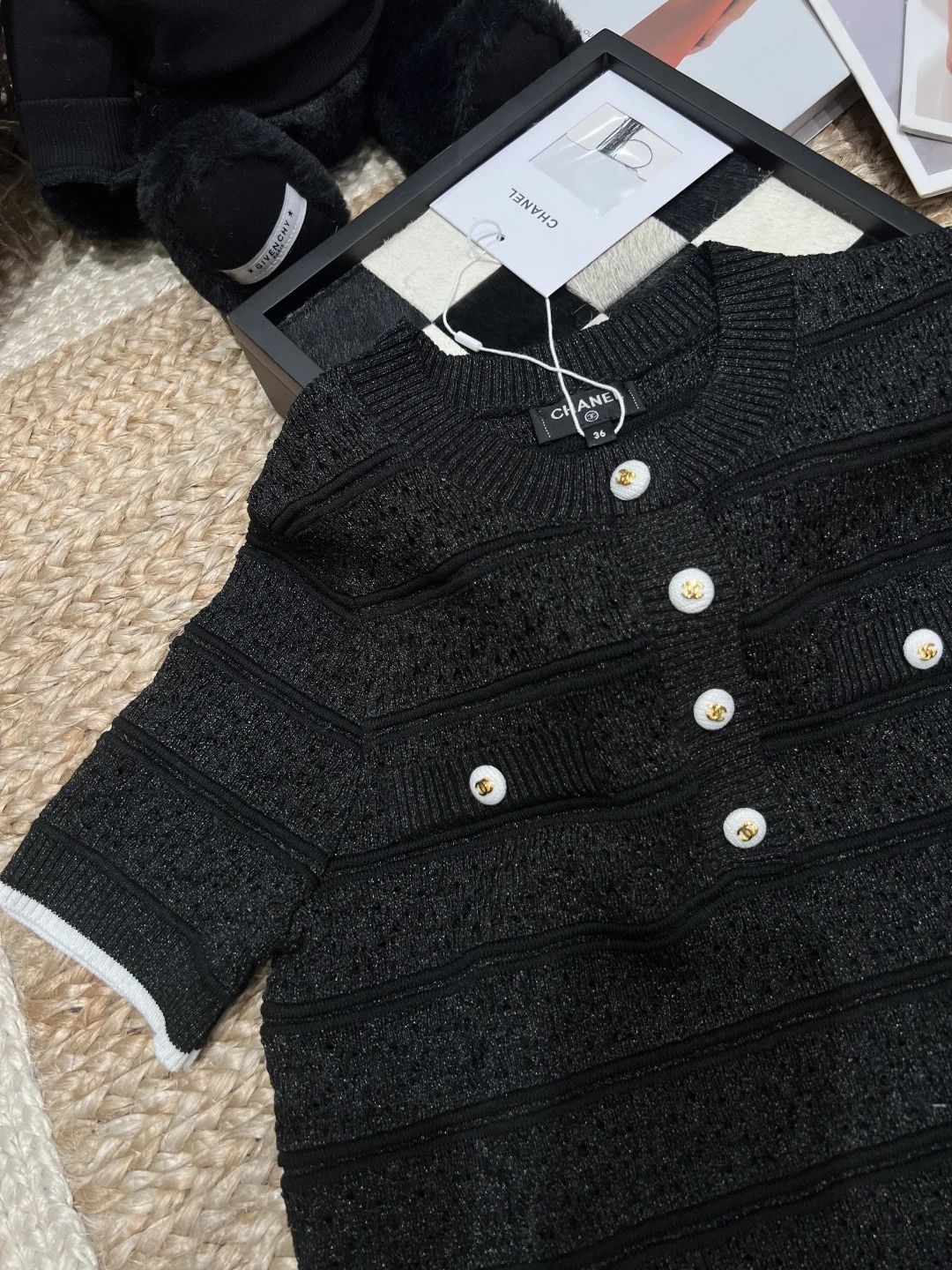 CHANEL Skirts Knit Black-White S-L B85202609061877 - Image 3