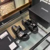 CHANEL Slides Leather Black-Gold EU35-40 B20202609111245