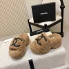 CHANEL Slides Wool Brown-Black EU35-40 B20202609110560