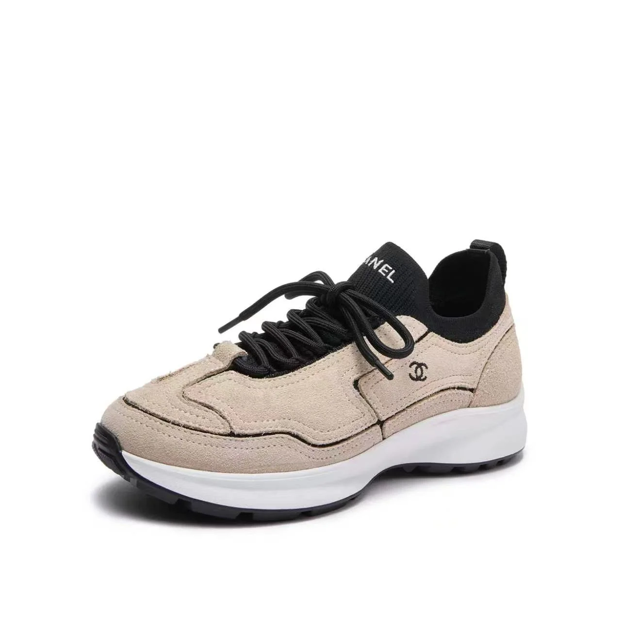 CHANEL Sneakers Beige-Black B80202609110573