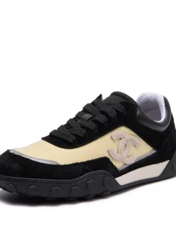 CHANEL Sneakers Leather Black-Beige EU35-41 B60202609110565