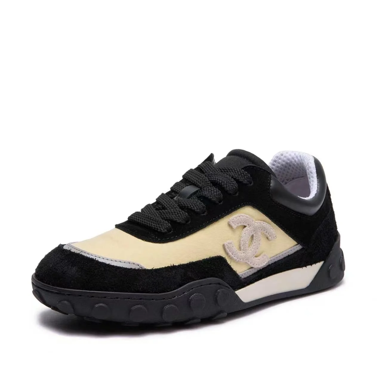 CHANEL Sneakers Leather Black-Beige EU35-41 B60202609110565
