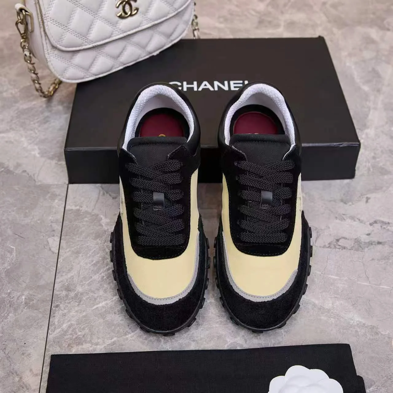 CHANEL Sneakers Leather Black-Beige EU35-41 B60202609110565 - Image 8