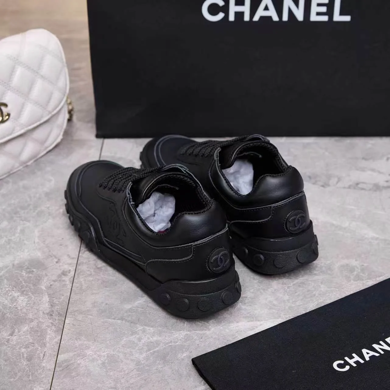 CHANEL Sneakers Leather Black EU35-41 B60202609110568 - Image 11