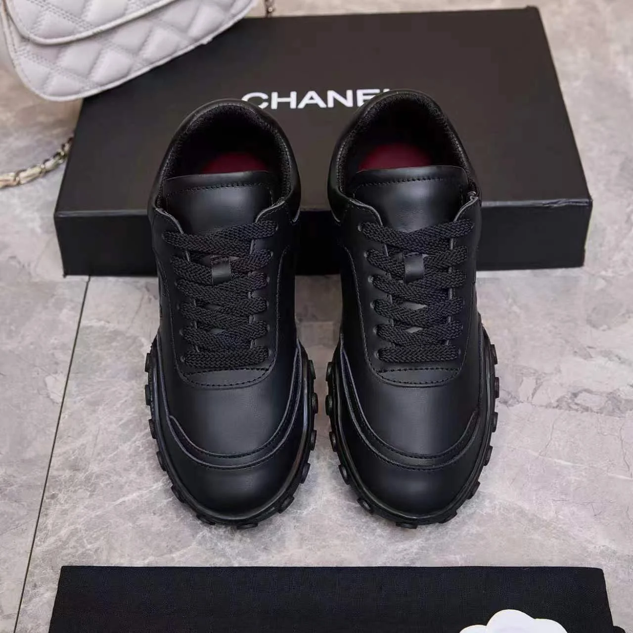 CHANEL Sneakers Leather Black EU35-41 B60202609110568 - Image 8