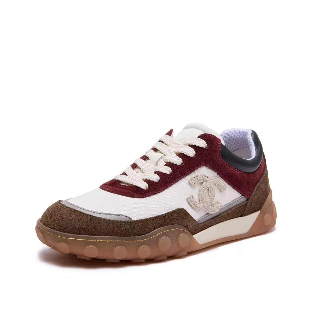 CHANEL Sneakers Leather TPU White-Burgundy-Brown EU35-41 B60202609110564