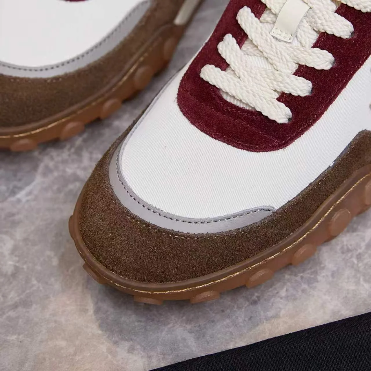 CHANEL Sneakers Leather TPU White-Burgundy-Brown EU35-41 B60202609110564 - Image 9