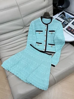 CHANEL Suits Aqua-Black-Gold S-L B30202609063165