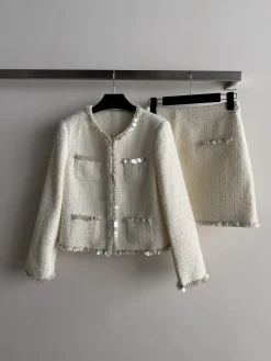 CHANEL Suits Cream-Silver S-L E25202609061570