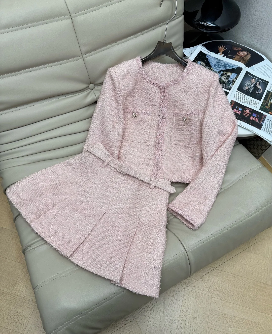 CHANEL Suits Tweed Pink S-M-L E70202609060257