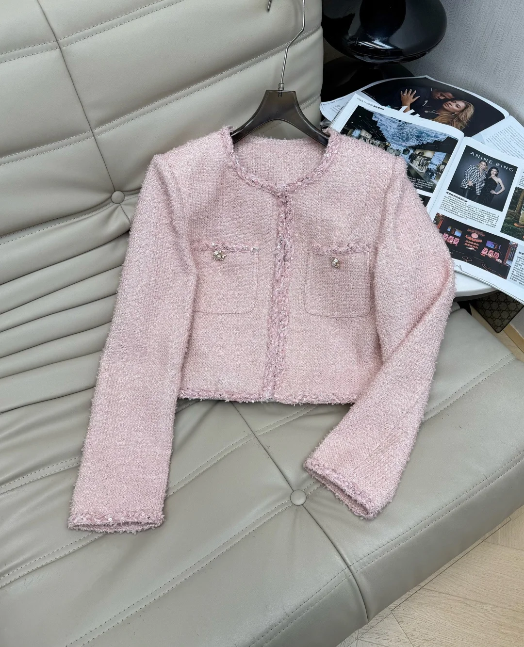 CHANEL Suits Tweed Pink S-M-L E70202609060257 - Image 2