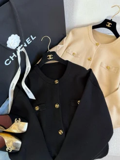CHANEL Sweaters Black-Beige S-L D25202609062340