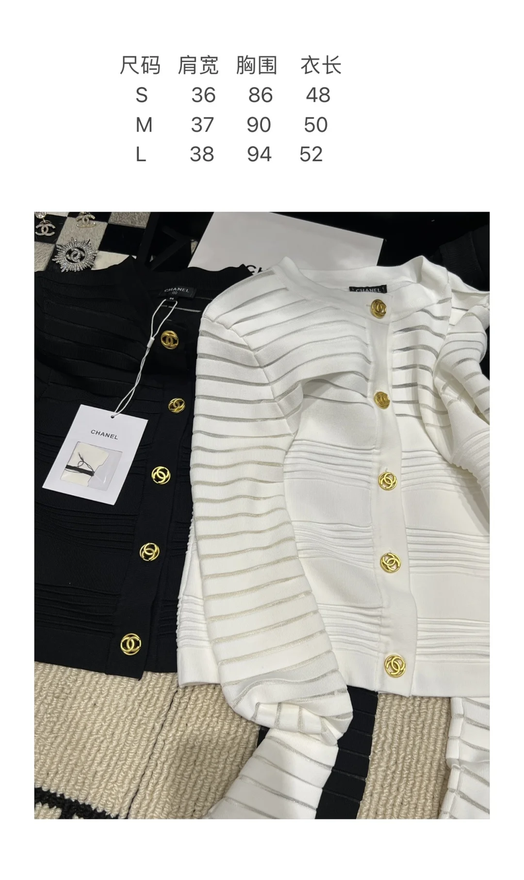 CHANEL Sweaters Black-Gold S-L C05202609061876 - Image 8