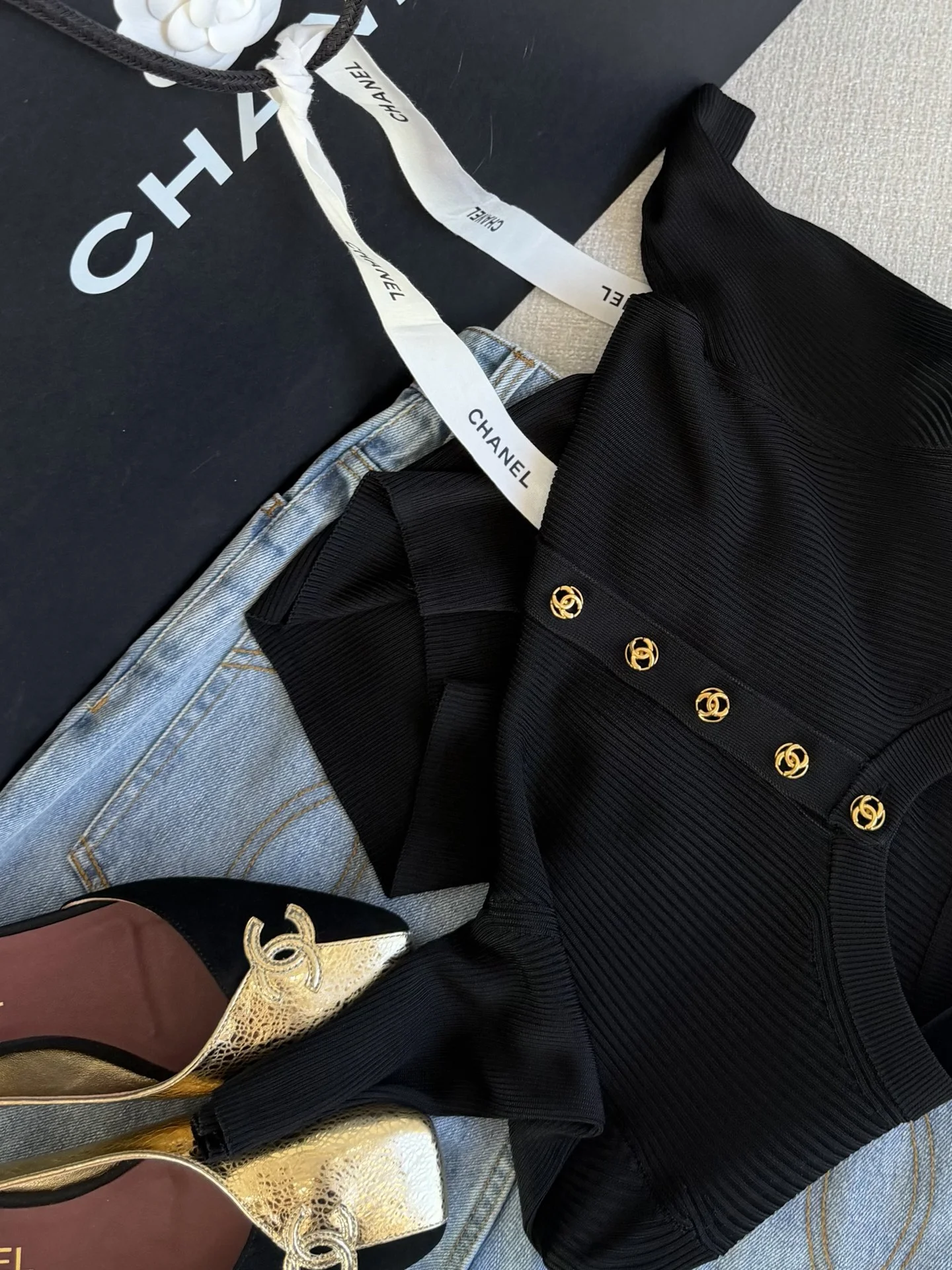 CHANEL Sweaters Black-White-Gold S-L B70202609062343 - Image 7