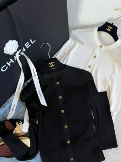 CHANEL Sweaters Black-White-Gold S-L B95202609062345