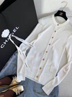 Alternative view of CHANEL Sweaters Black-White-Gold S-L B95202609062345