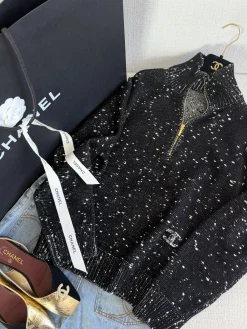 CHANEL Sweaters Black-White S-L D95202609062338