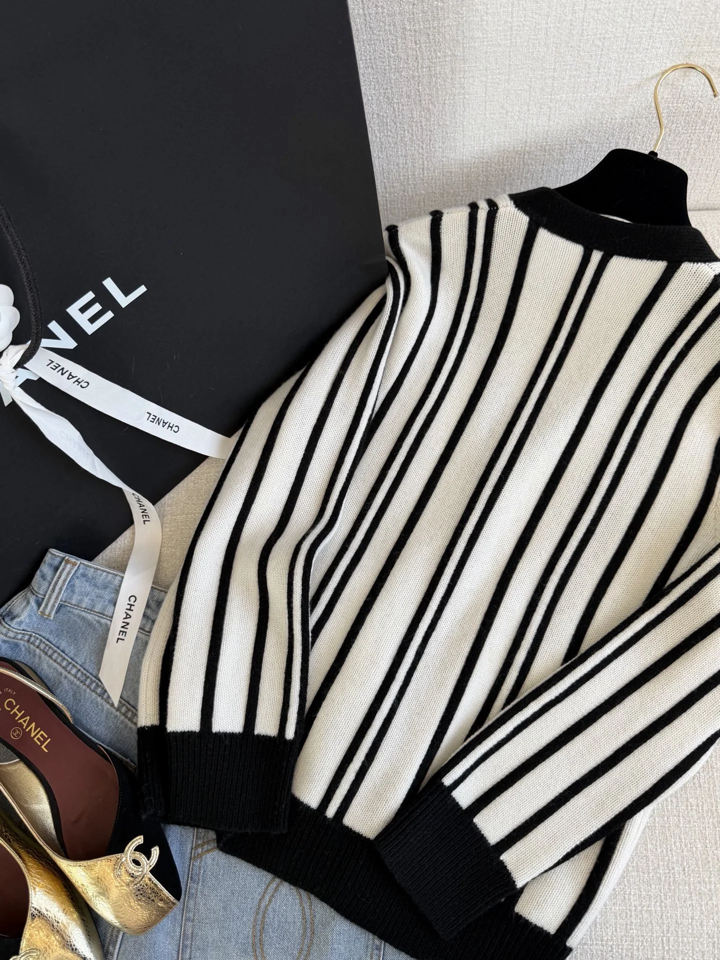 CHANEL Sweaters Cashmere Burgundy-White S-L C85202609060288 - Image 9
