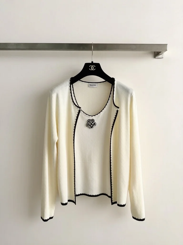 CHANEL Sweaters Cream-Black S-L B25202609063024