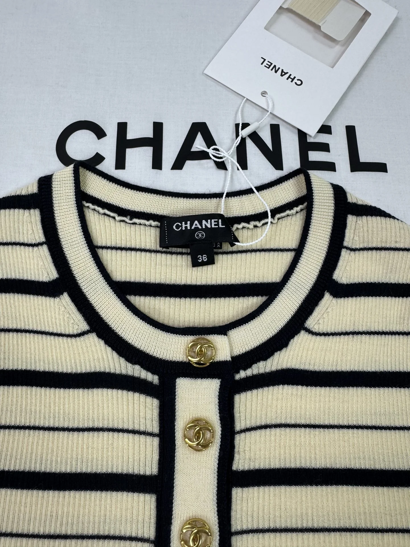 CHANEL Sweaters Cream-Black S-L C45202609061754 - Image 5