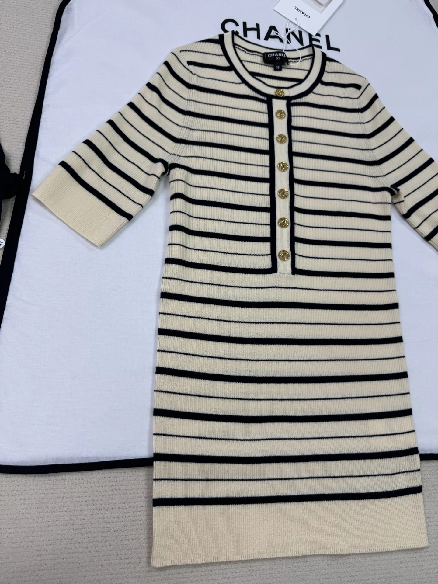 CHANEL Sweaters Cream-Black S-L C45202609061754 - Image 7