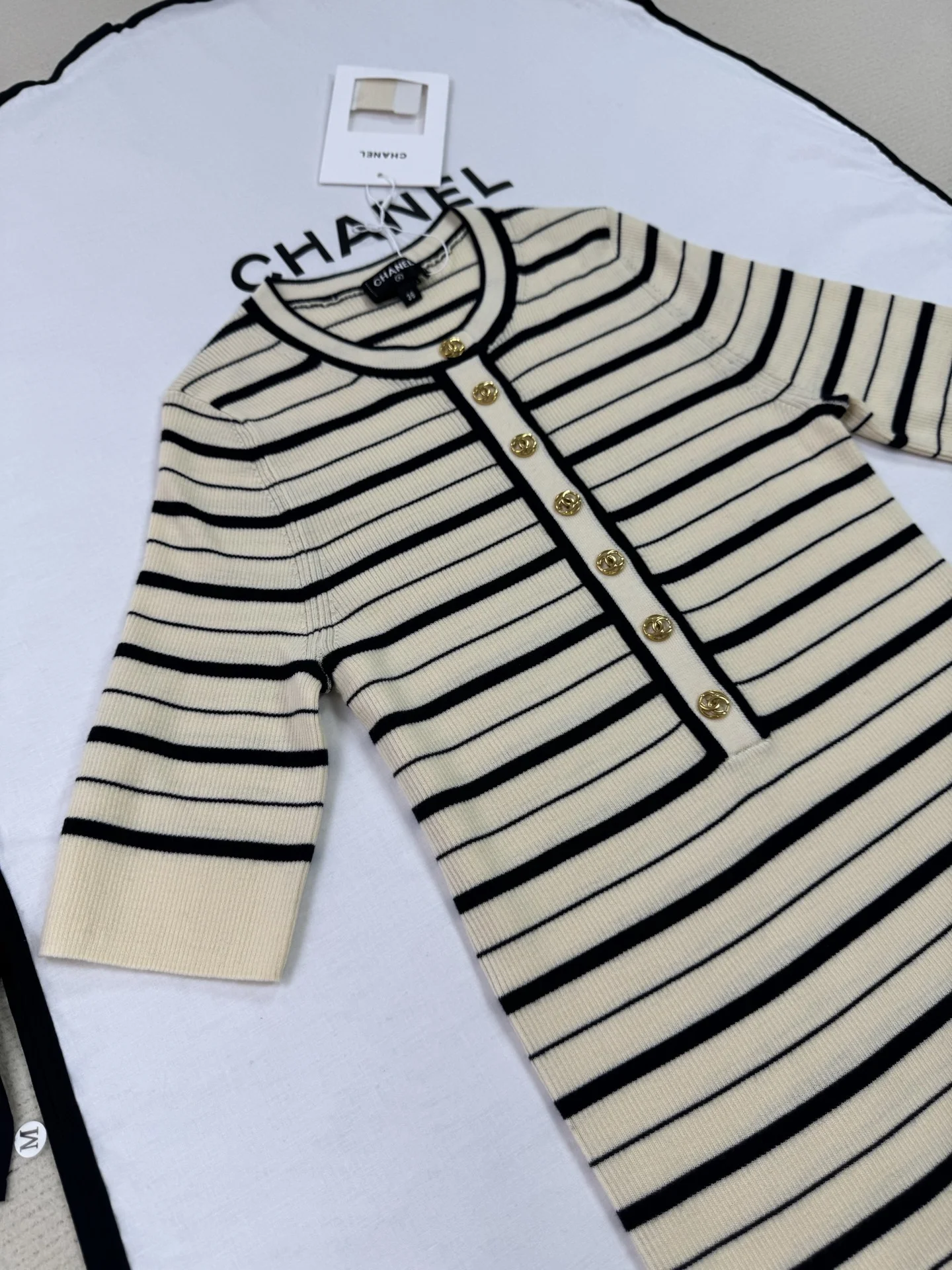 CHANEL Sweaters Cream-Black S-L C45202609061754 - Image 8
