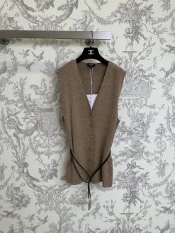 CHANEL Sweaters Knit Brown-Black S-L C35202609062772