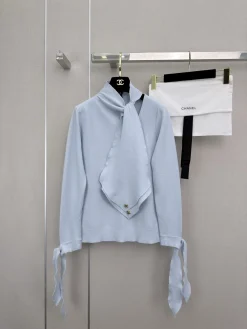 CHANEL Sweaters Light Blue-Gold S-L C80202609061111