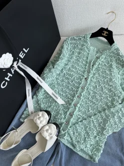 CHANEL Sweaters Mint Green-Silver S-L C15202609060284