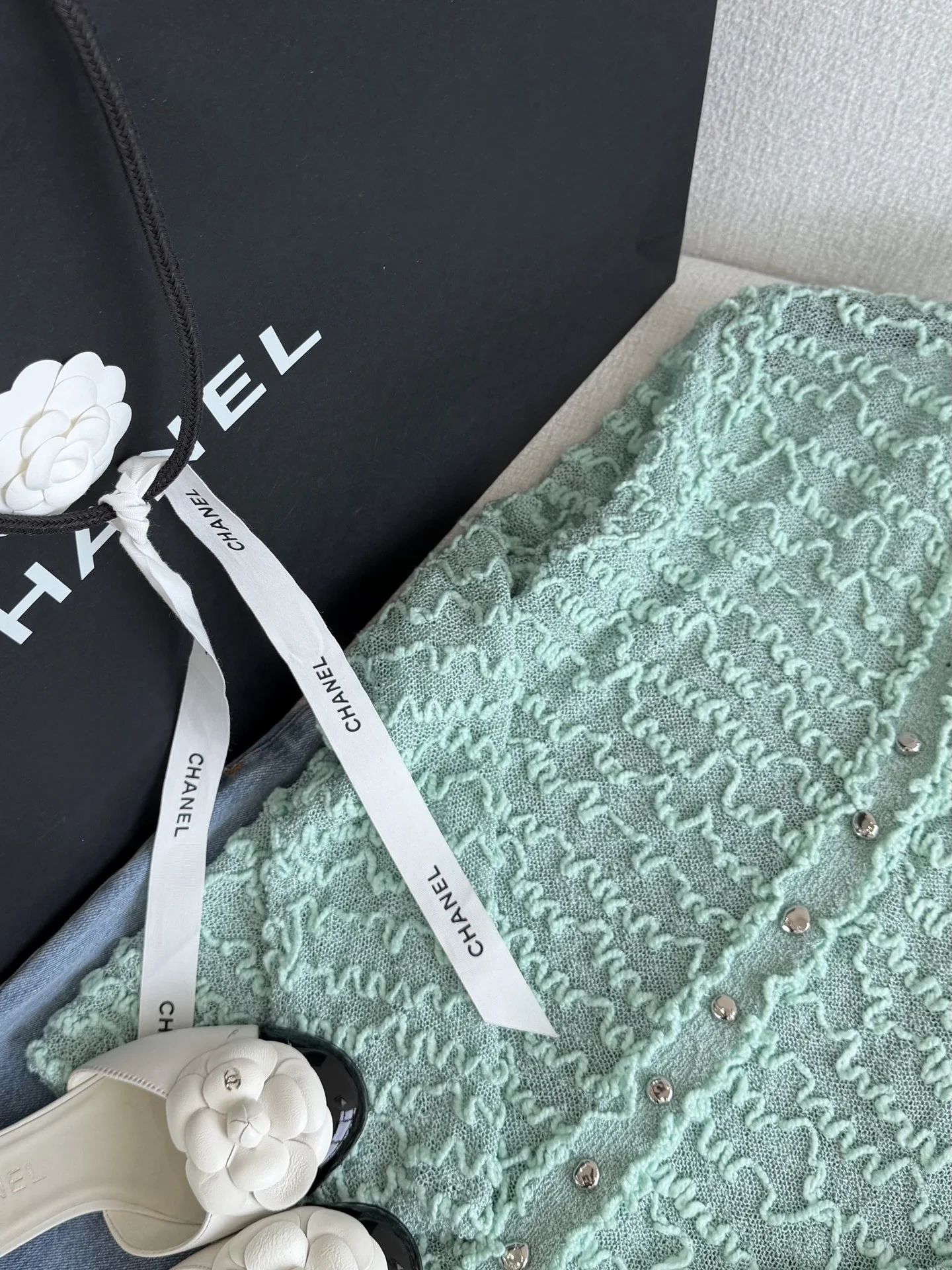 CHANEL Sweaters Mint Green-Silver S-L C15202609060284 - Image 3