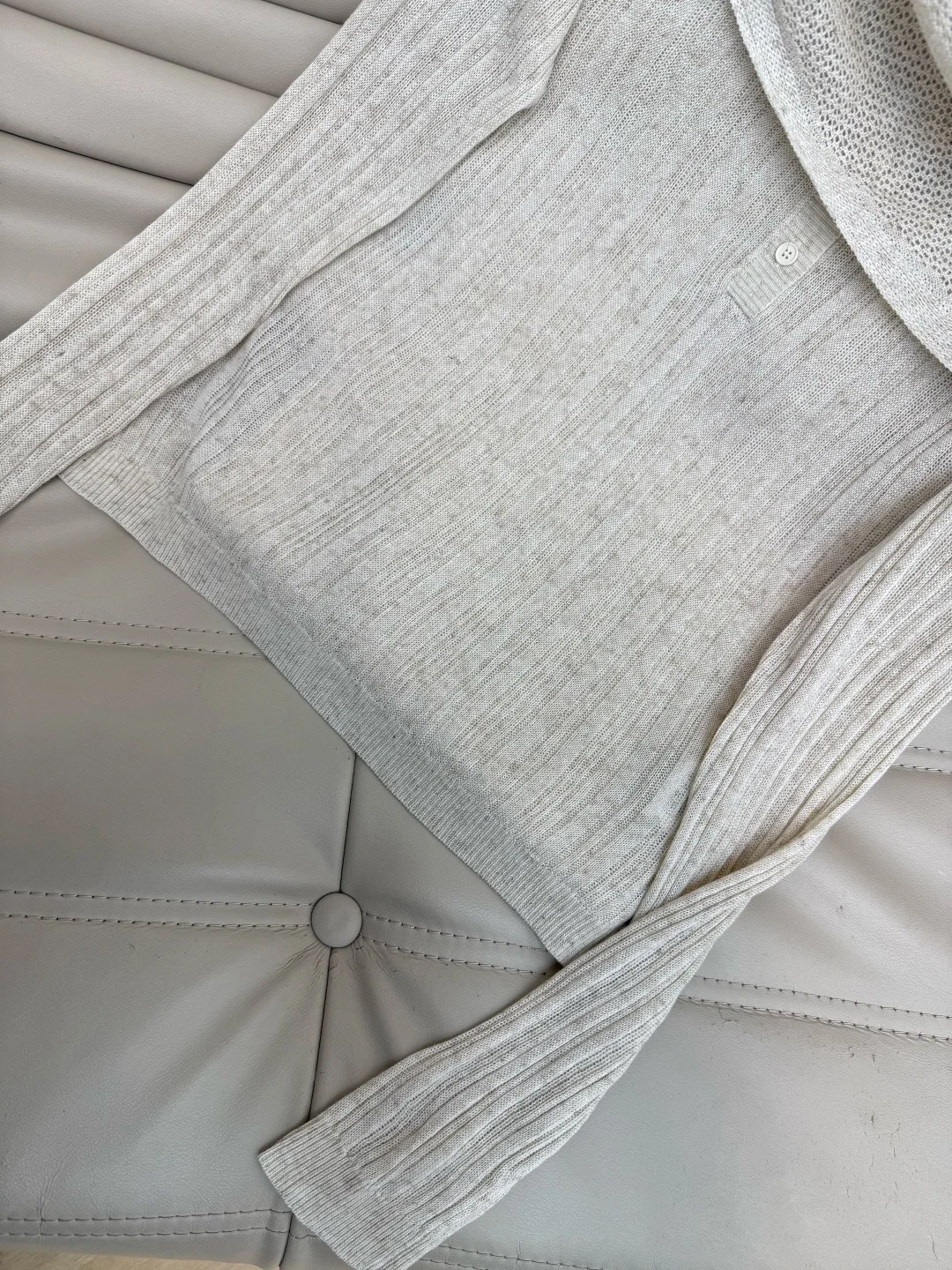 CHANEL Sweaters Stretch Knit Blue-Beige S-L B95202609063156 - Image 7
