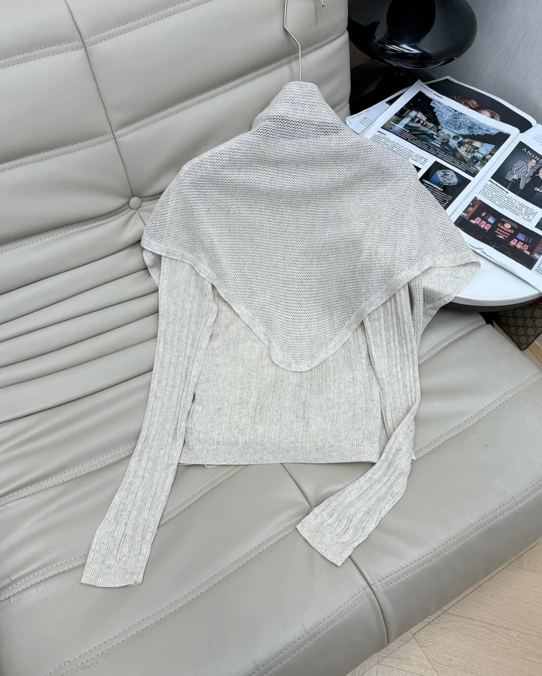 CHANEL Sweaters Stretch Knit Blue-Beige S-L B95202609063156 - Image 9