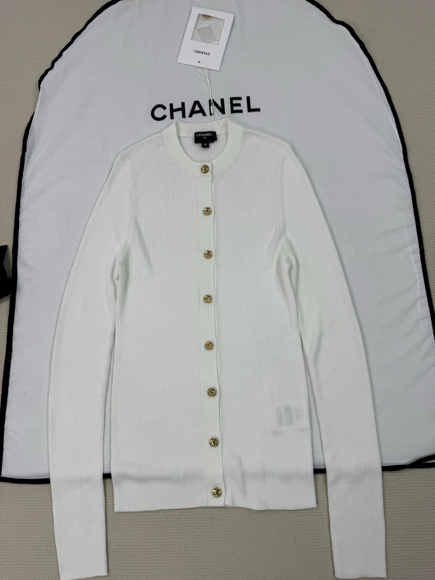 CHANEL Sweaters White-Gold S-L C05202609063142