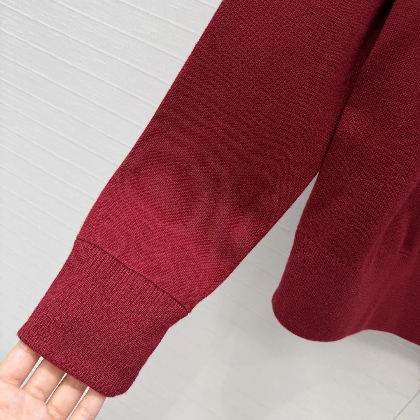 CHANEL Sweaters Wool Cashmere Red-Cream 36-40 C90202609061306 - Image 5