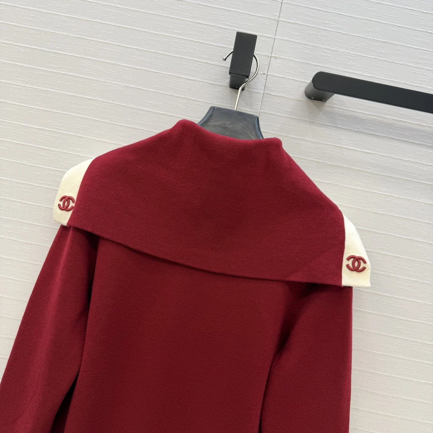 CHANEL Sweaters Wool Cashmere Red-Cream 36-40 C90202609061306 - Image 9