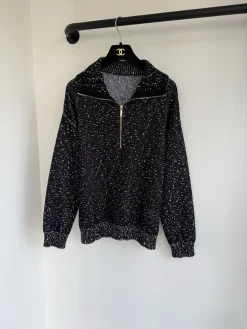 CHANEL Sweaters Wool Silk Black-White 36-40 C70202609062860