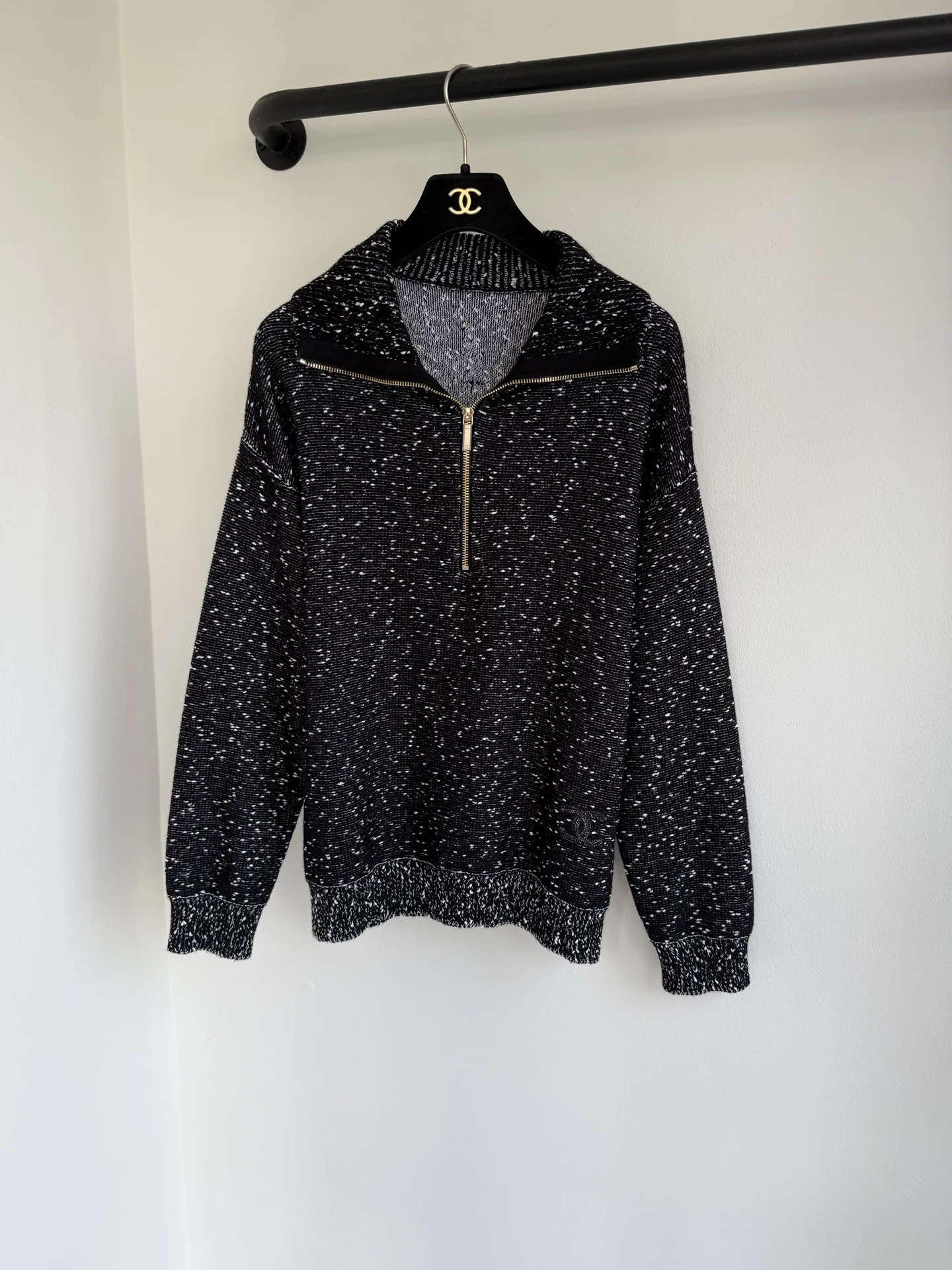 CHANEL Sweaters Wool Silk Black-White 36-40 C70202609062860