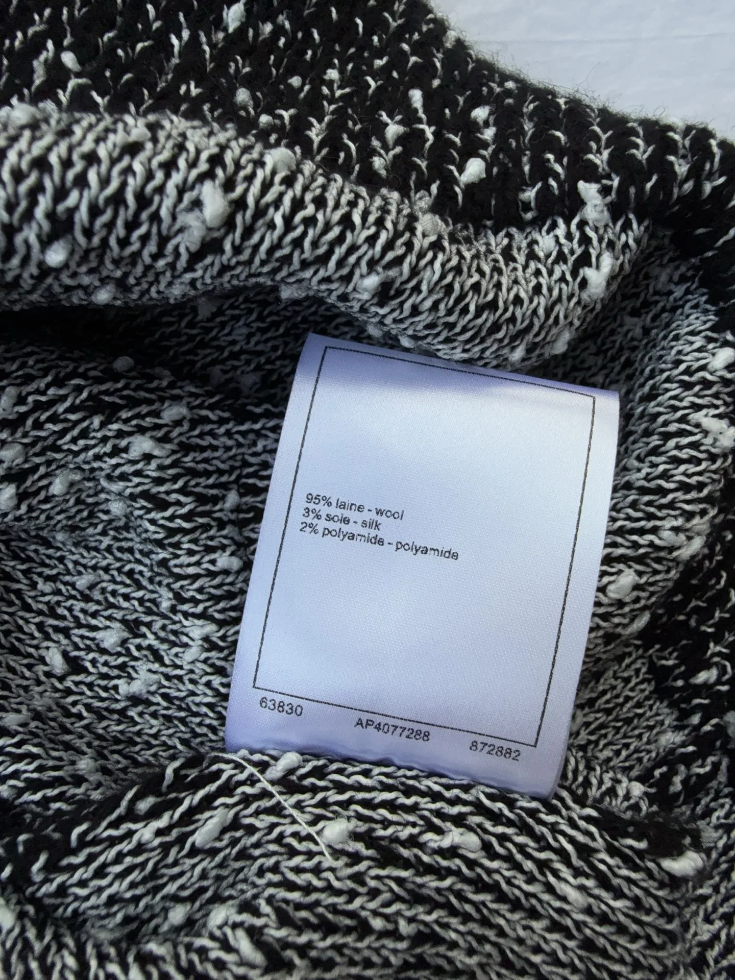 CHANEL Sweaters Wool Silk Black-White 36-40 C70202609062860 - Image 9