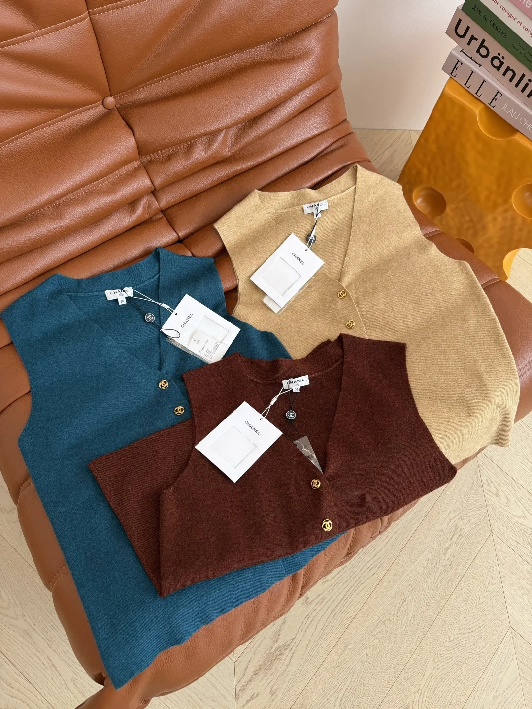 CHANEL Sweaters Wool Teal-Brown-Beige S-L B15202609061733