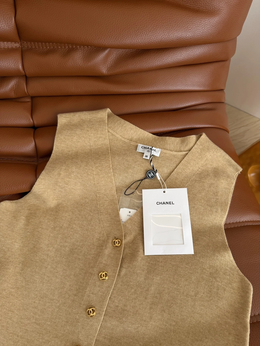 CHANEL Sweaters Wool Teal-Brown-Beige S-L B15202609061733 - Image 4