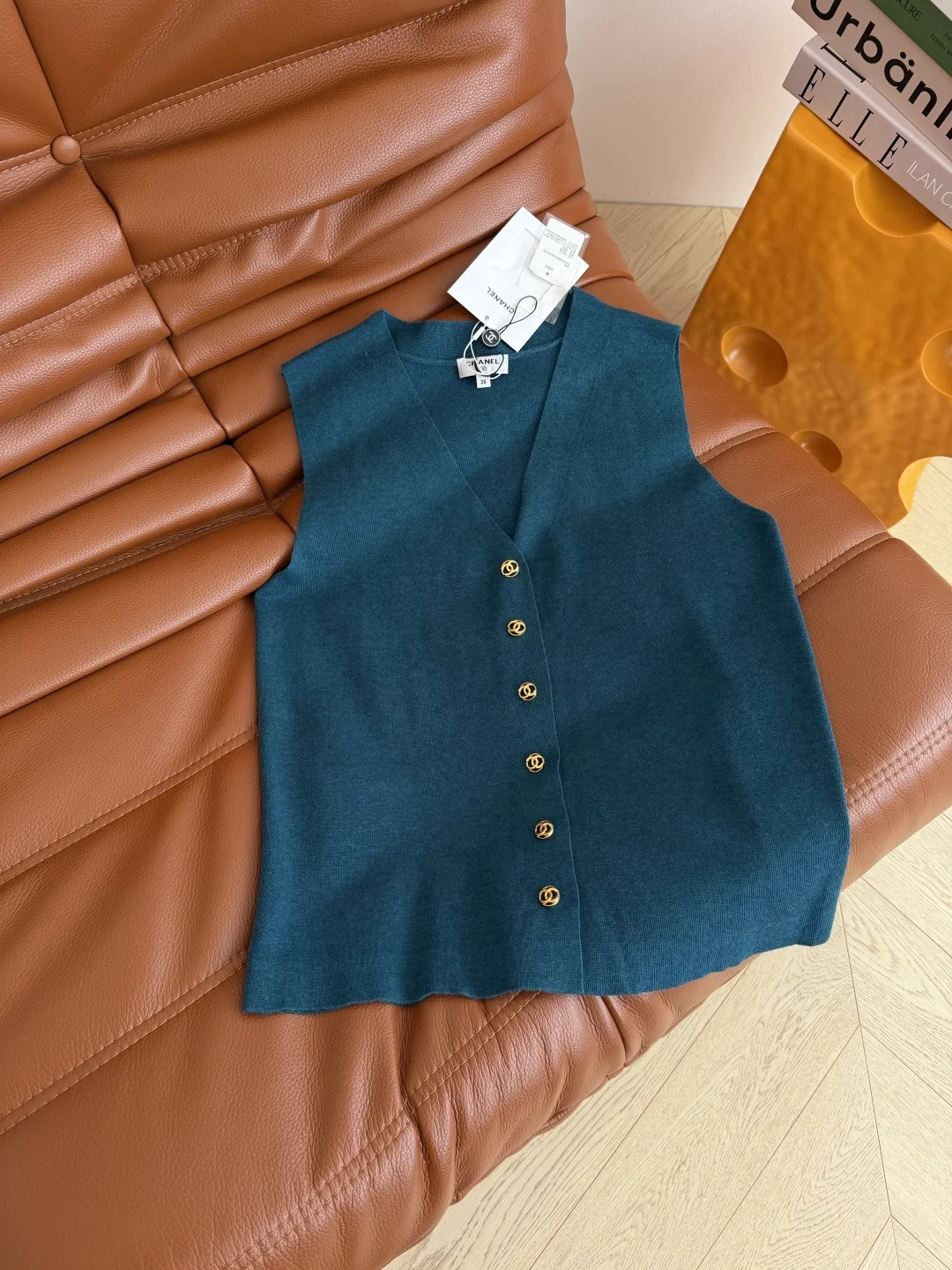 CHANEL Sweaters Wool Teal-Brown-Beige S-L B15202609061733 - Image 7