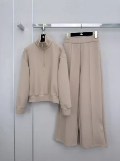 CHANEL Trousers Beige-Gold S-L C15202609061954