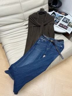 CHANEL Trousers Brown-Blue S-L B95202609063155