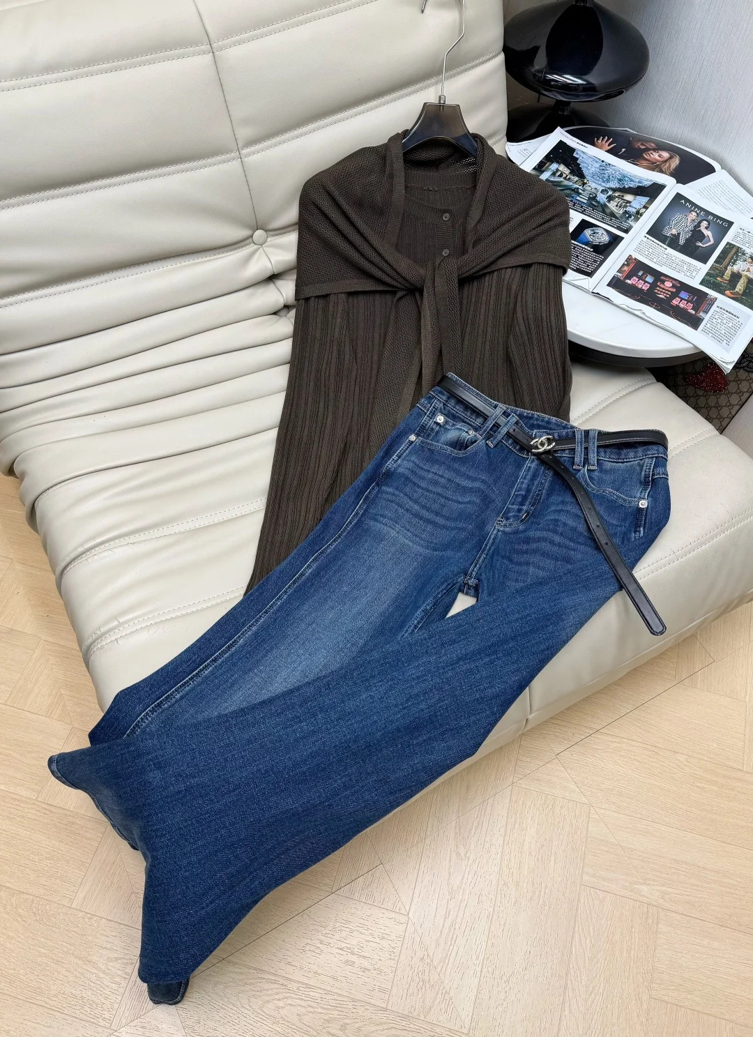 CHANEL Trousers Brown-Blue S-L B95202609063155
