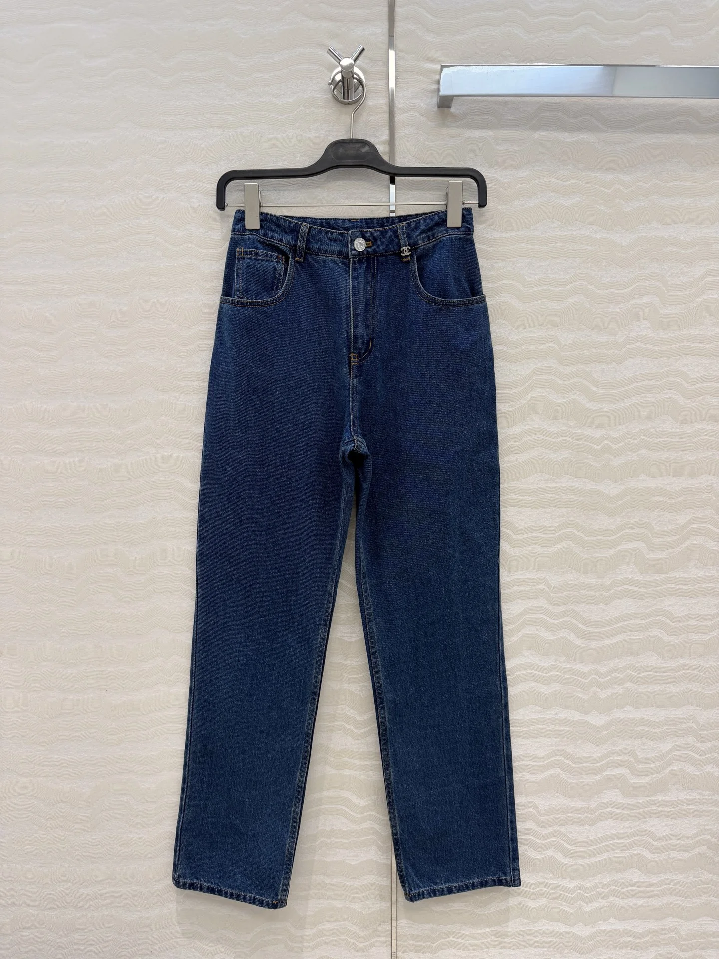 CHANEL Trousers Denim Blue 36 B70202609061275