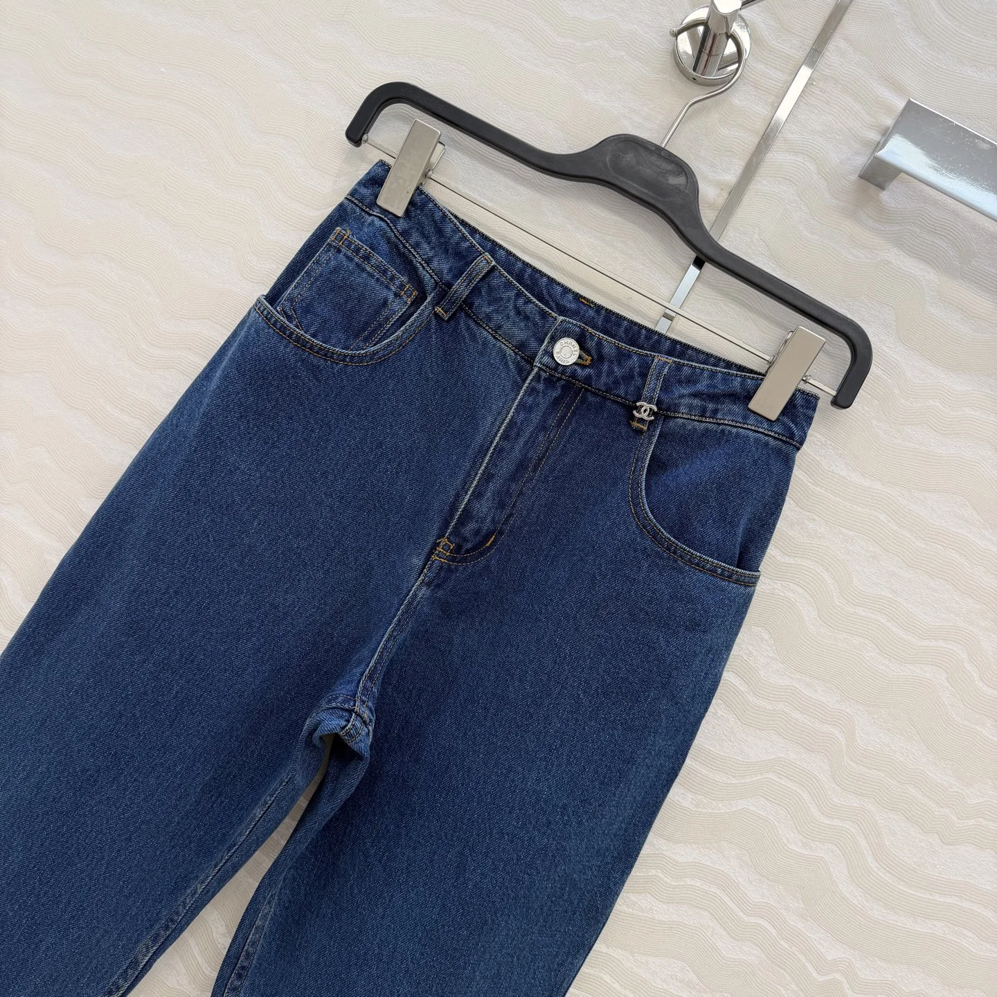 CHANEL Trousers Denim Blue 36 B70202609061275 - Image 3