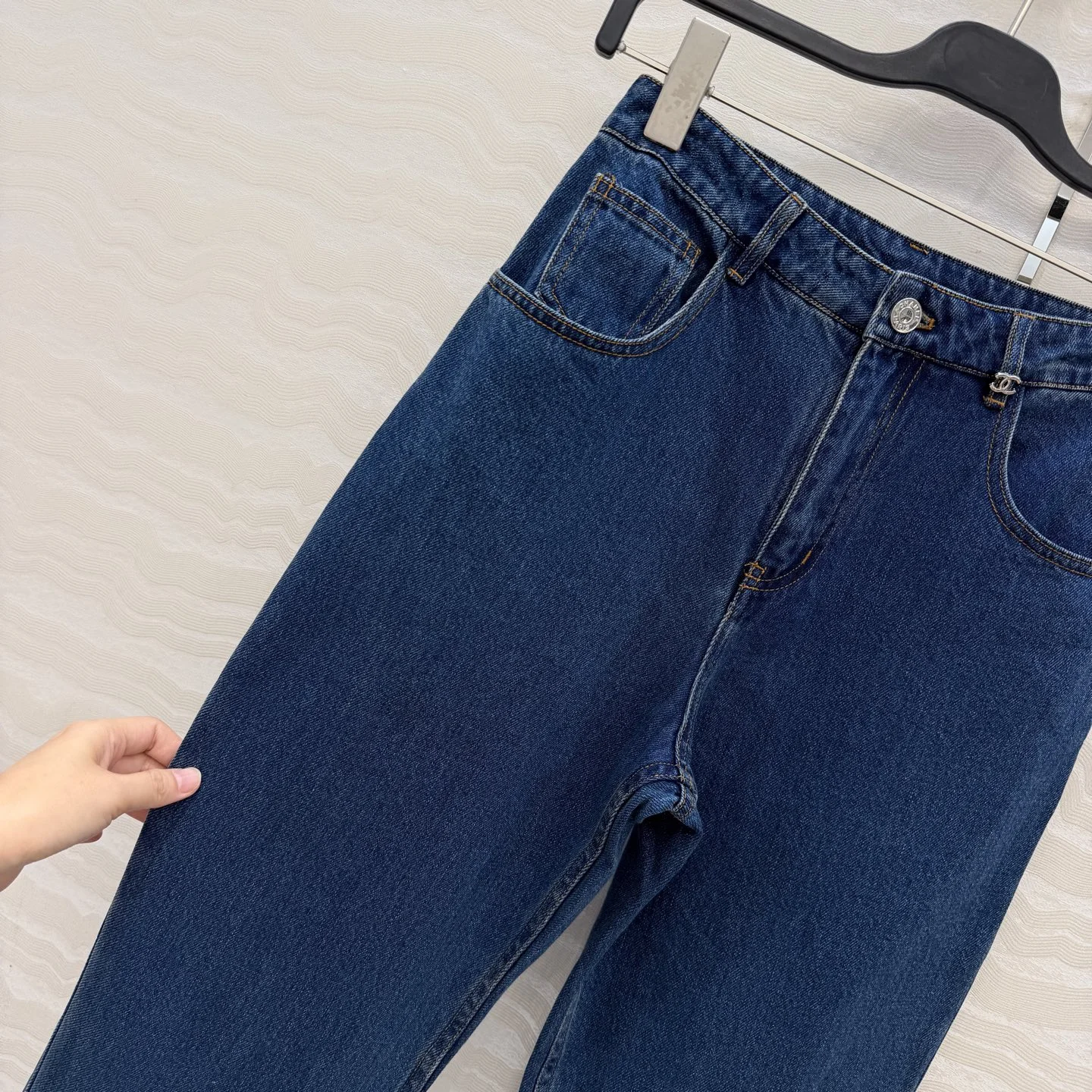 CHANEL Trousers Denim Blue 36 B70202609061275 - Image 4