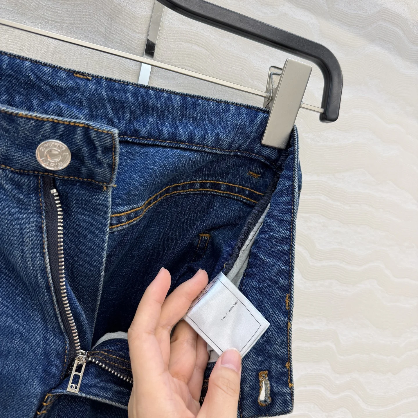 CHANEL Trousers Denim Blue 36 B70202609061275 - Image 5